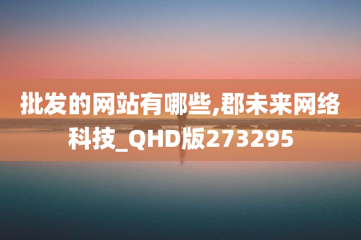 批发的网站有哪些,郡未来网络科技_QHD版273295