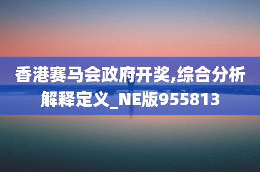 香港赛马会政府开奖,综合分析解释定义_NE版955813