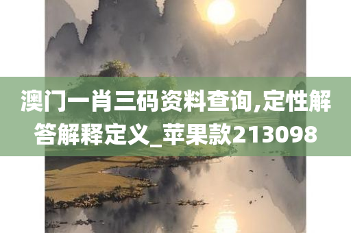 澳门一肖三码资料查询,定性解答解释定义_苹果款213098