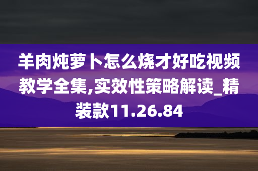 羊肉炖萝卜怎么烧才好吃视频教学全集,实效性策略解读_精装款11.26.84