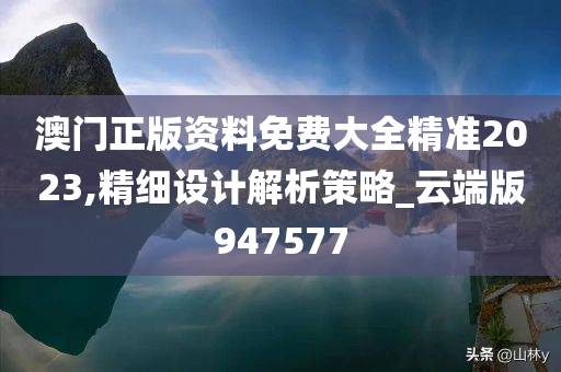 澳门正版资料免费大全精准2023,精细设计解析策略_云端版947577