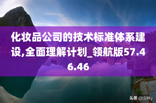 化妆品公司的技术标准体系建设,全面理解计划_领航版57.46.46