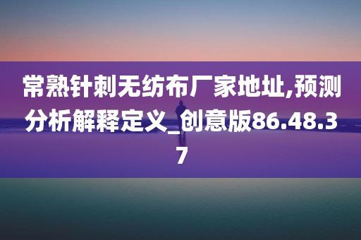 常熟针刺无纺布厂家地址,预测分析解释定义_创意版86.48.37