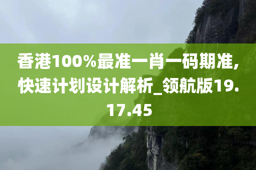 香港100%最准一肖一码期准,快速计划设计解析_领航版19.17.45