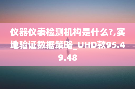 仪器仪表检测机构是什么?,实地验证数据策略_UHD款95.49.48