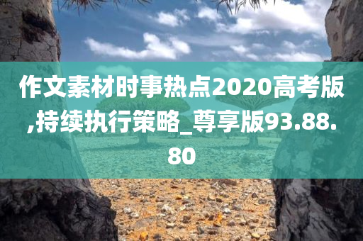 作文素材时事热点2020高考版,持续执行策略_尊享版93.88.80