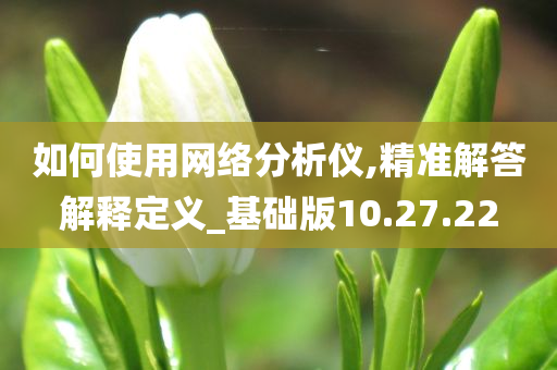 如何使用网络分析仪,精准解答解释定义_基础版10.27.22