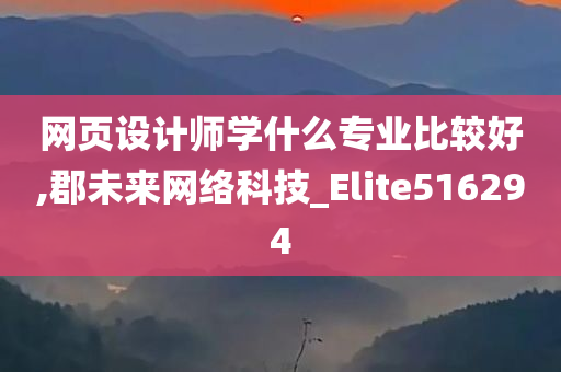 网页设计师学什么专业比较好,郡未来网络科技_Elite516294