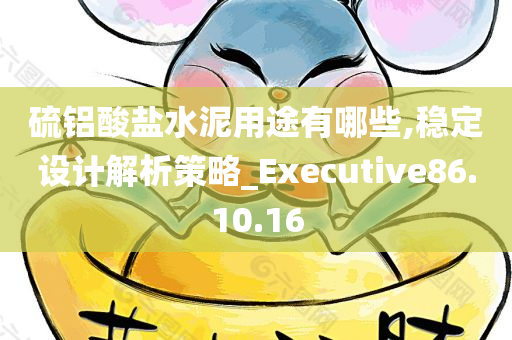 硫铝酸盐水泥用途有哪些,稳定设计解析策略_Executive86.10.16