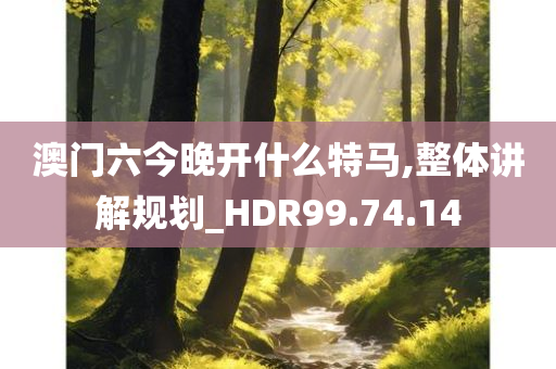 澳门六今晚开什么特马,整体讲解规划_HDR99.74.14