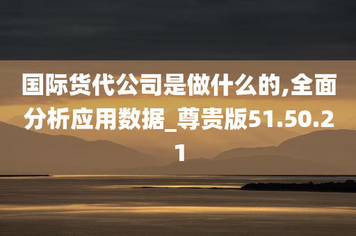 国际货代公司是做什么的,全面分析应用数据_尊贵版51.50.21