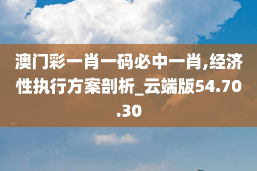 澳门彩一肖一码必中一肖,经济性执行方案剖析_云端版54.70.30