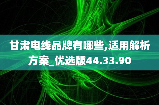 甘肃电线品牌有哪些,适用解析方案_优选版44.33.90