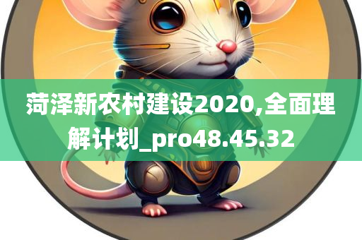 菏泽新农村建设2020,全面理解计划_pro48.45.32