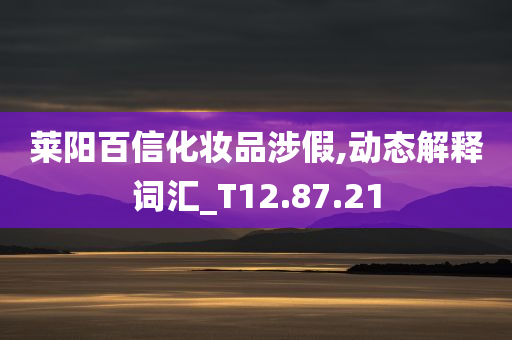 莱阳百信化妆品涉假,动态解释词汇_T12.87.21