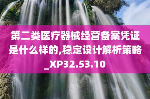 第二类医疗器械经营备案凭证是什么样的,稳定设计解析策略_XP32.53.10