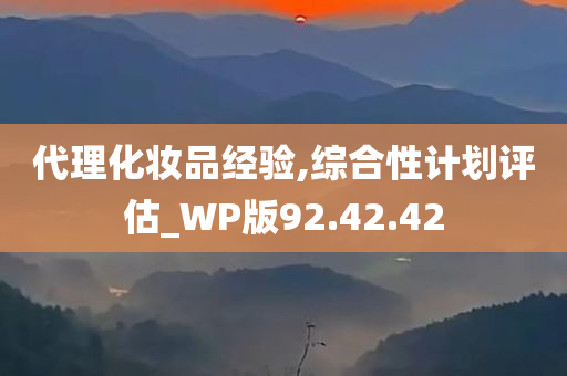 代理化妆品经验,综合性计划评估_WP版92.42.42