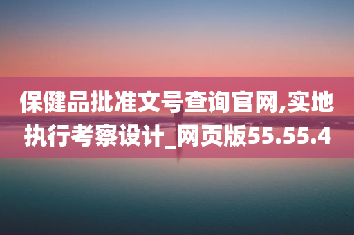 保健品批准文号查询官网,实地执行考察设计_网页版55.55.40