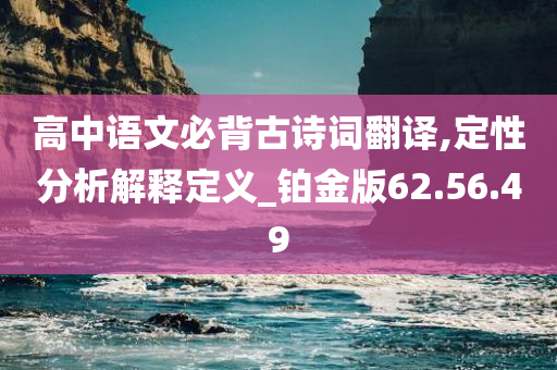 高中语文必背古诗词翻译,定性分析解释定义_铂金版62.56.49