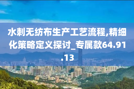 水刺无纺布生产工艺流程,精细化策略定义探讨_专属款64.91.13