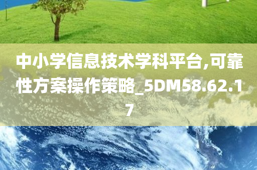 中小学信息技术学科平台,可靠性方案操作策略_5DM58.62.17