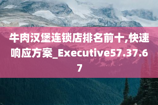 牛肉汉堡连锁店排名前十,快速响应方案_Executive57.37.67