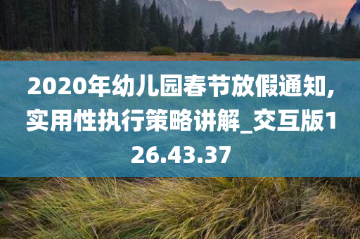 2020年幼儿园春节放假通知,实用性执行策略讲解_交互版126.43.37