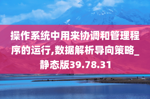 操作系统中用来协调和管理程序的运行,数据解析导向策略_静态版39.78.31