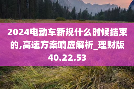 2024电动车新规什么时候结束的,高速方案响应解析_理财版40.22.53