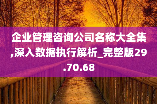 企业管理咨询公司名称大全集,深入数据执行解析_完整版29.70.68