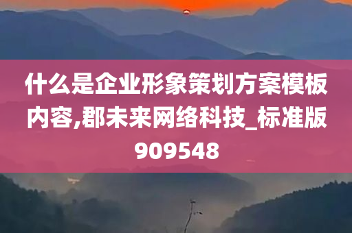 什么是企业形象策划方案模板内容,郡未来网络科技_标准版909548