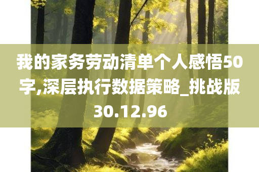 我的家务劳动清单个人感悟50字,深层执行数据策略_挑战版30.12.96