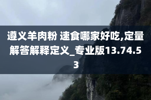 遵义羊肉粉 速食哪家好吃,定量解答解释定义_专业版13.74.53