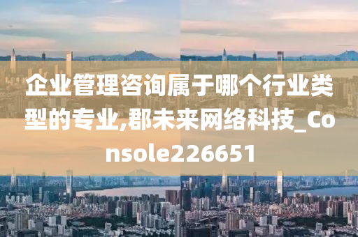 企业管理咨询属于哪个行业类型的专业,郡未来网络科技_Console226651