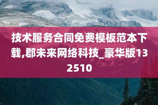 技术服务合同免费模板范本下载,郡未来网络科技_豪华版132510