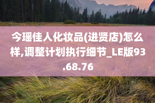 今瑶佳人化妆品(进贤店)怎么样,调整计划执行细节_LE版93.68.76