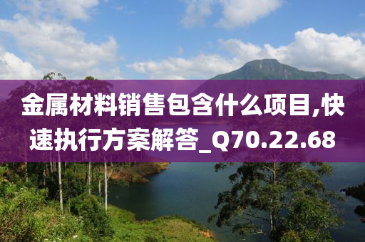 金属材料销售包含什么项目,快速执行方案解答_Q70.22.68