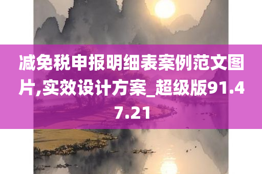 减免税申报明细表案例范文图片,实效设计方案_超级版91.47.21