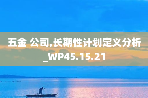 五金 公司,长期性计划定义分析_WP45.15.21