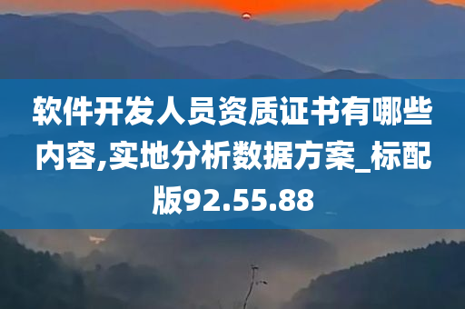 软件开发人员资质证书有哪些内容,实地分析数据方案_标配版92.55.88