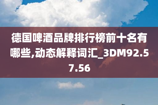 德国啤酒品牌排行榜前十名有哪些,动态解释词汇_3DM92.57.56