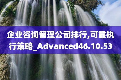 企业咨询管理公司排行,可靠执行策略_Advanced46.10.53