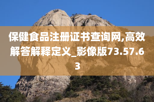 保健食品注册证书查询网,高效解答解释定义_影像版73.57.63