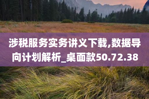 涉税服务实务讲义下载,数据导向计划解析_桌面款50.72.38