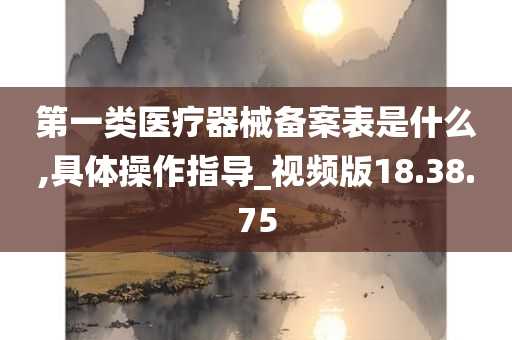 第一类医疗器械备案表是什么,具体操作指导_视频版18.38.75