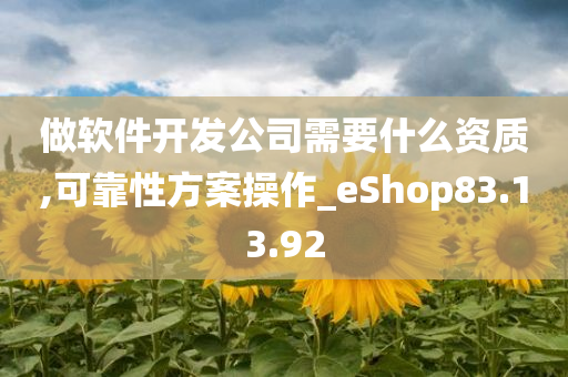 做软件开发公司需要什么资质,可靠性方案操作_eShop83.13.92