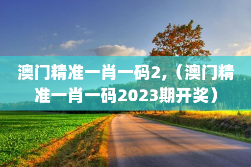 澳门精准一肖一码2,（澳门精准一肖一码2023期开奖）