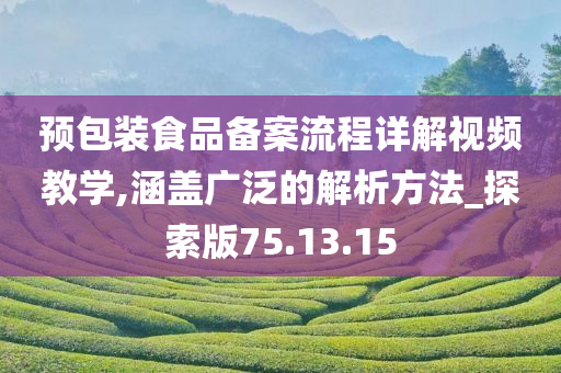 预包装食品备案流程详解视频教学,涵盖广泛的解析方法_探索版75.13.15