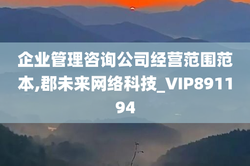 企业管理咨询公司经营范围范本,郡未来网络科技_VIP891194