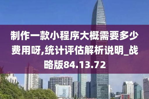 制作一款小程序大概需要多少费用呀,统计评估解析说明_战略版84.13.72